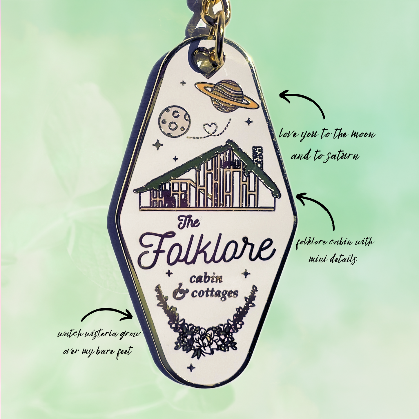 Taylor Swift Folklore Cabin & Cottages Mini Enamel Motel Keychain