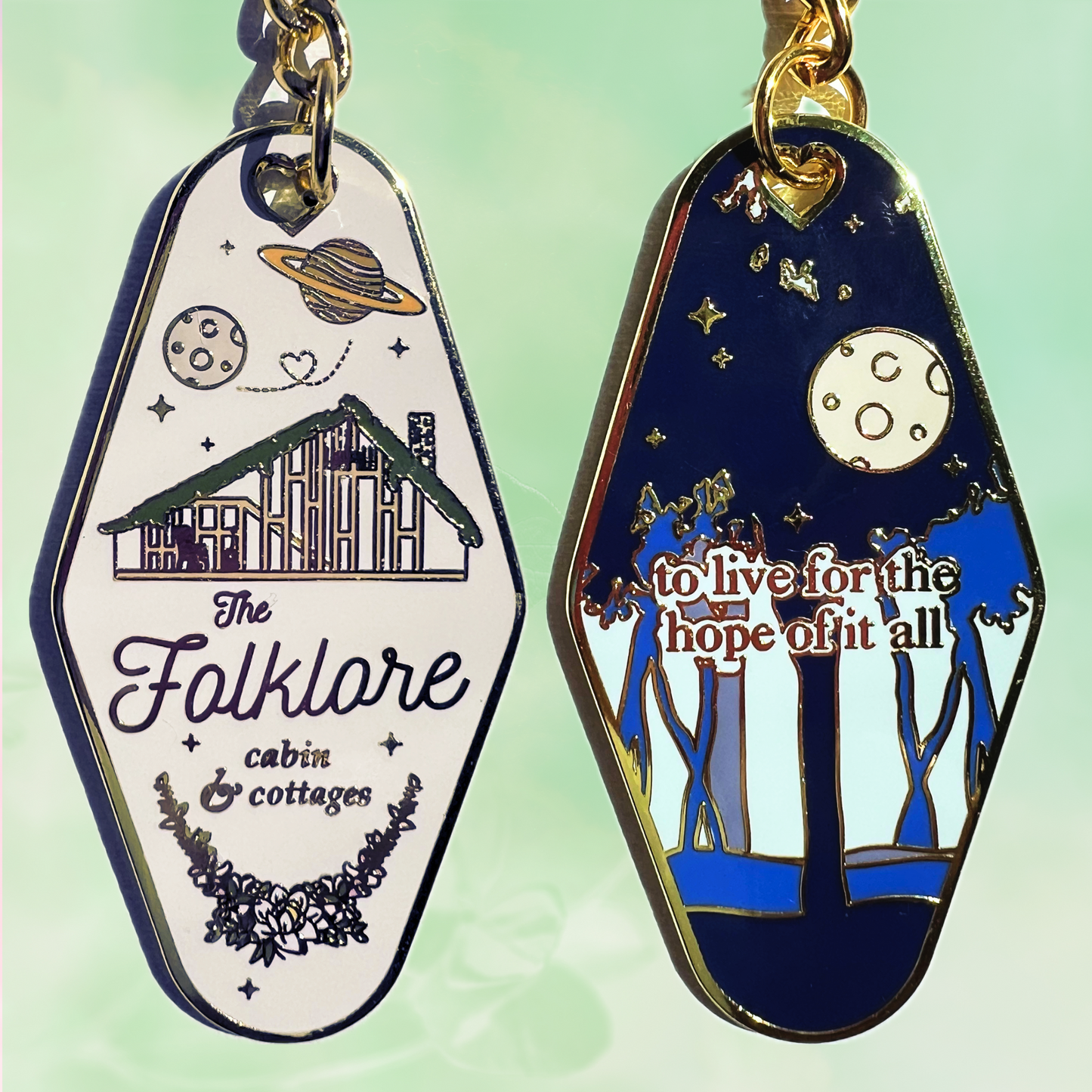 Taylor Swift Folklore Cabin & Cottages Mini Enamel Motel Keychain