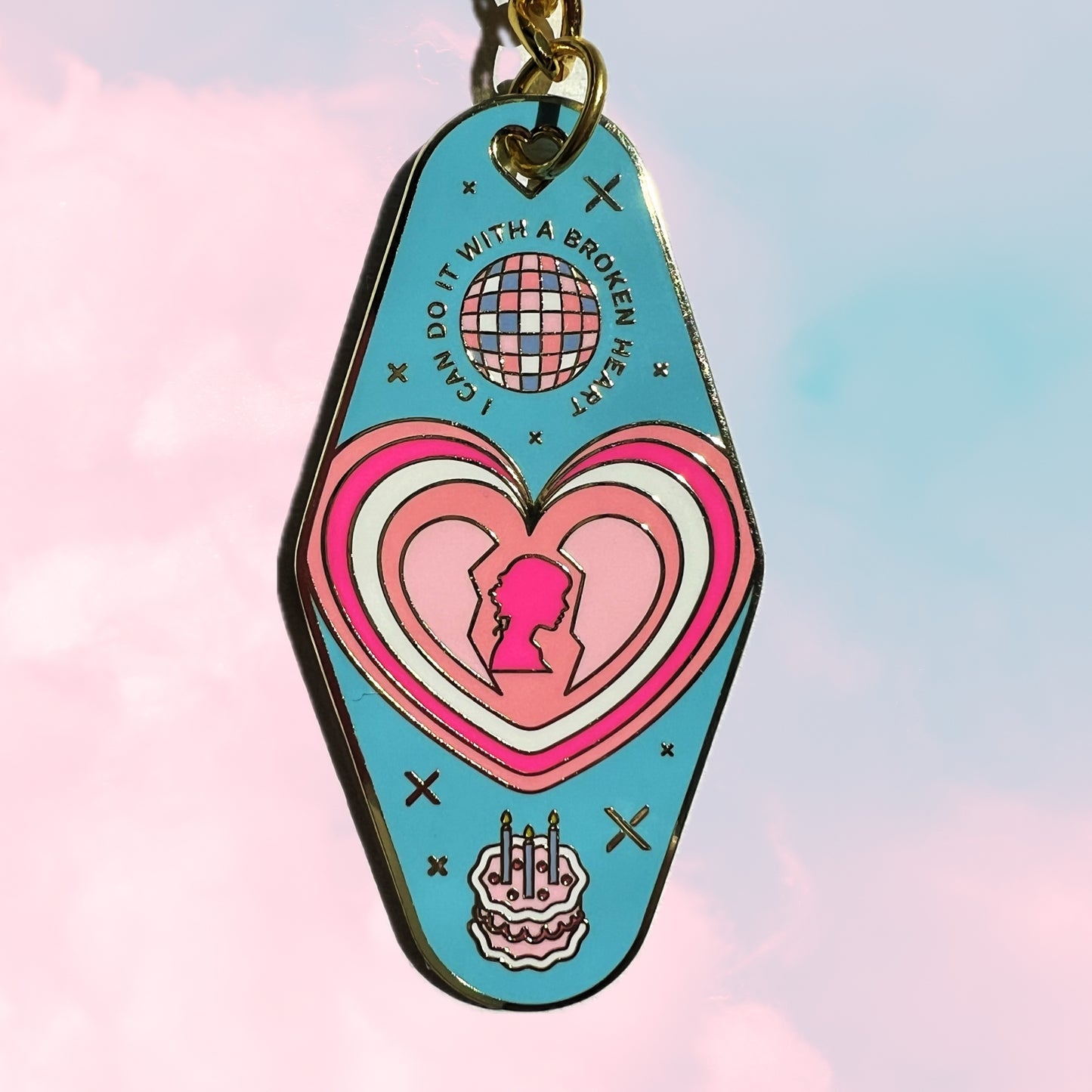 Taylor Swift TTPD ICDIWABH Lights, Camera, Bitch Smile Mini Enamel Motel Keychain